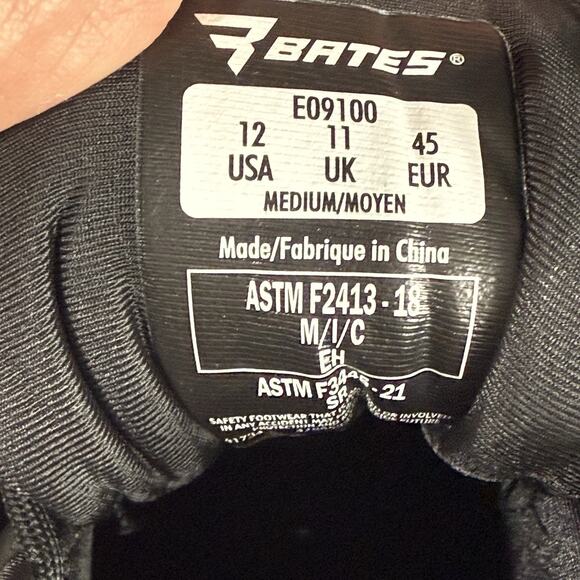 Bates Rush Mid Work Composite Toe Black/White E09100 Mens Size 11 - Picture 6 of 7